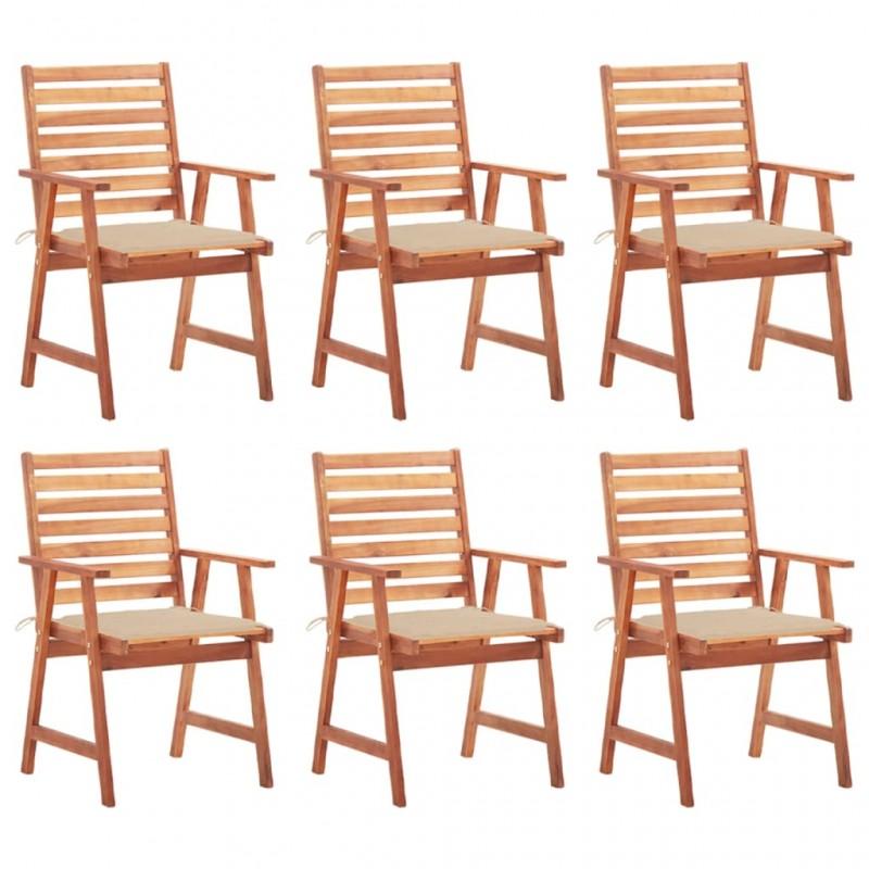 Day and Night - Day and Night Garden Dining Chairs and Cushions 6 Units Solid Acacia Wood