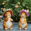 Resin Bunny Animal Cute Rabbit Desk Decorative Home Accessories Miniature Animals Decorative Kawaii Figurine