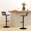 Set of 2 bar stools, height-adjustable bar chairs, backrest and footrest, 38.5x40x76.5-97.5cm, black