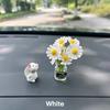 1Pc Cute Creative Bunny Daisies Car Widgets Desktop Cartoon Animal Decoration Micro-Landscape Diy Home Decor