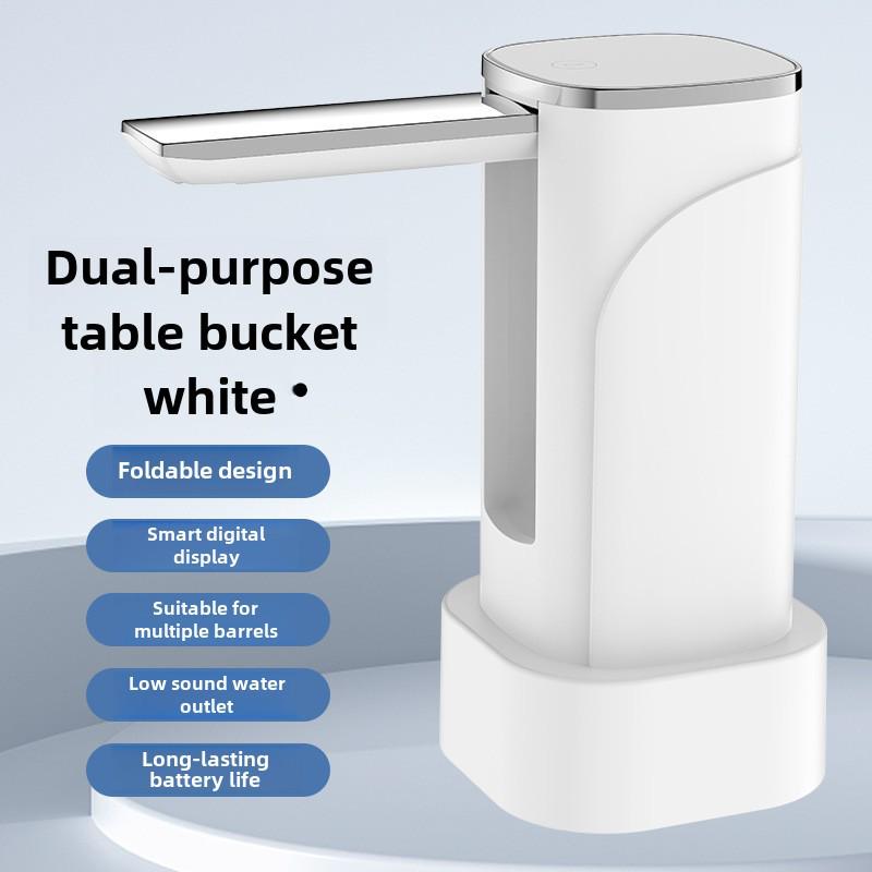 Foldable Electric Water Dispenser: Dual-Purpose Automatic Pump for Table & Bucket.