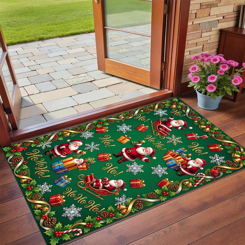 Christmas Printed Square Area Rug Soft Non Slip Floor Carpet For Bedroom Holiday Gift