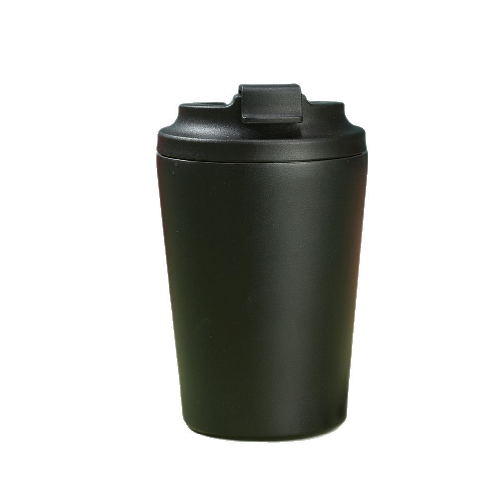 12Oz Stainless Steel Coffee Cup Thermos Cup Clamshell With Scale Inside, Simple And Portable Double-Layer Office Cup