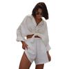 Loose Long Sleeved Shirt and Shorts Set Loose Long Sleeves Shirt Shorts Suit