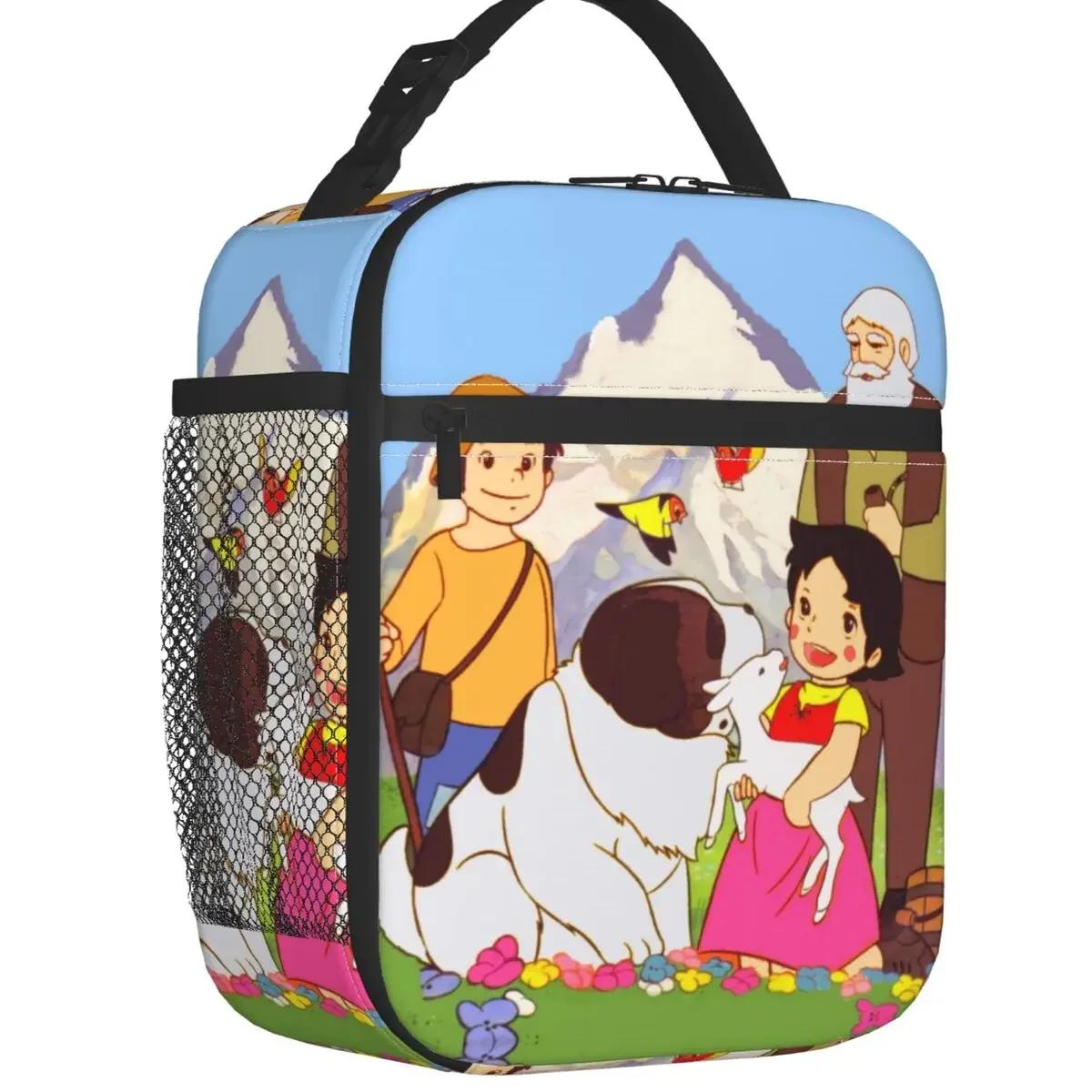 

Custom Heidi Peter And Grandpa Together Lunch Bag Men Women Cooler Thermal Insulated Lunch Boxes for Student School 26x21x11CM помаранчевий