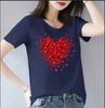 Polyester 100% Europe and The United States Women's Short-sleeved Explosive TEMLOVE Flower Print Round Neck T-shirt Oversized