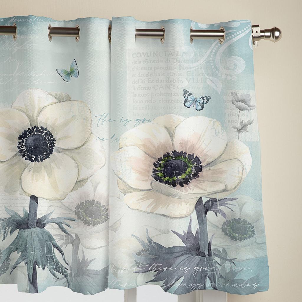 Vintage Flower Butterfly Modern Window Curtains for Living Room Bedroom Curtain Kitchen Treatment Blinds Drapes