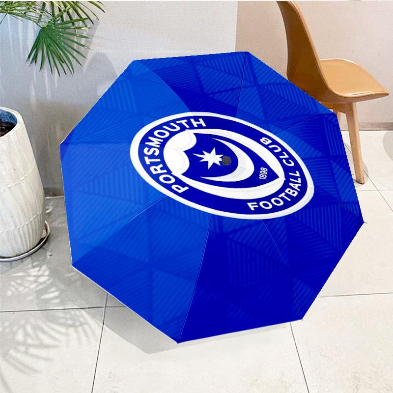 Ports Fc Crest Printed Automatic Umbrella, 8-Frame for Travel, camping, Casual Umbrella, Essential Gift for  for family and friends