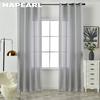 1PC NAPEARL Fabric Upgrade Solid Color Stripe White Tulle Curtain Warm Sheer For Bedroom Living Home Window Decoration