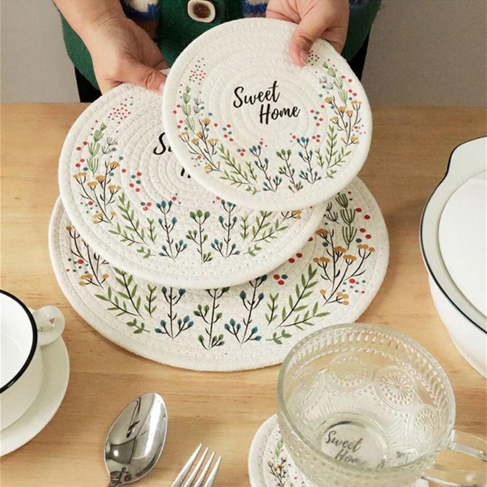 Erdbeermuster Topflappen Gewebte Baumwolluntersetzer Einfaches Platzset