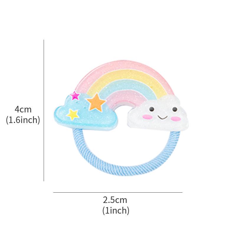 Rainbow Heart Star Hair Ties - Cute Infant & Toddler Accessories, Hair-Friendly Bands