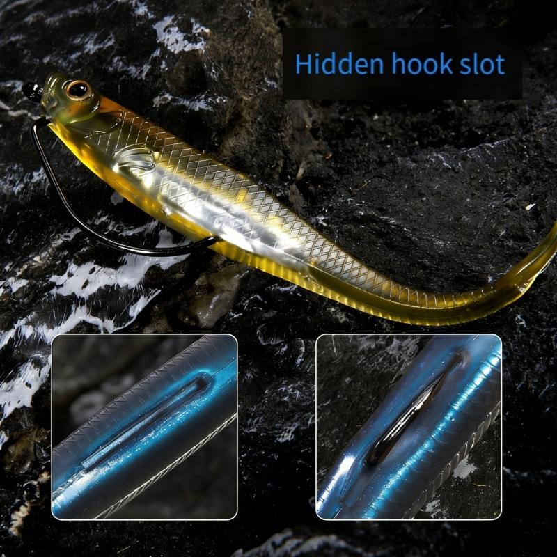 6Pcs Soft Lures Floating Baits Artificial Swimbaits Fork Tail Swimbaits Lures Soft Artificial Baits Fishing Lures