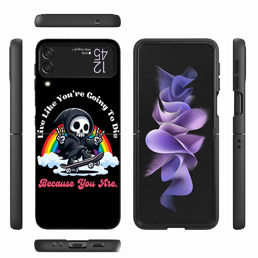 Cute And Quirky Reaper Phone Case For Samsung Z Flip 6 7 5G Z Flip 5 Galaxy Z Flip 3 4 5G ZFlip Shockproof Hard Cover TPU PC Coq