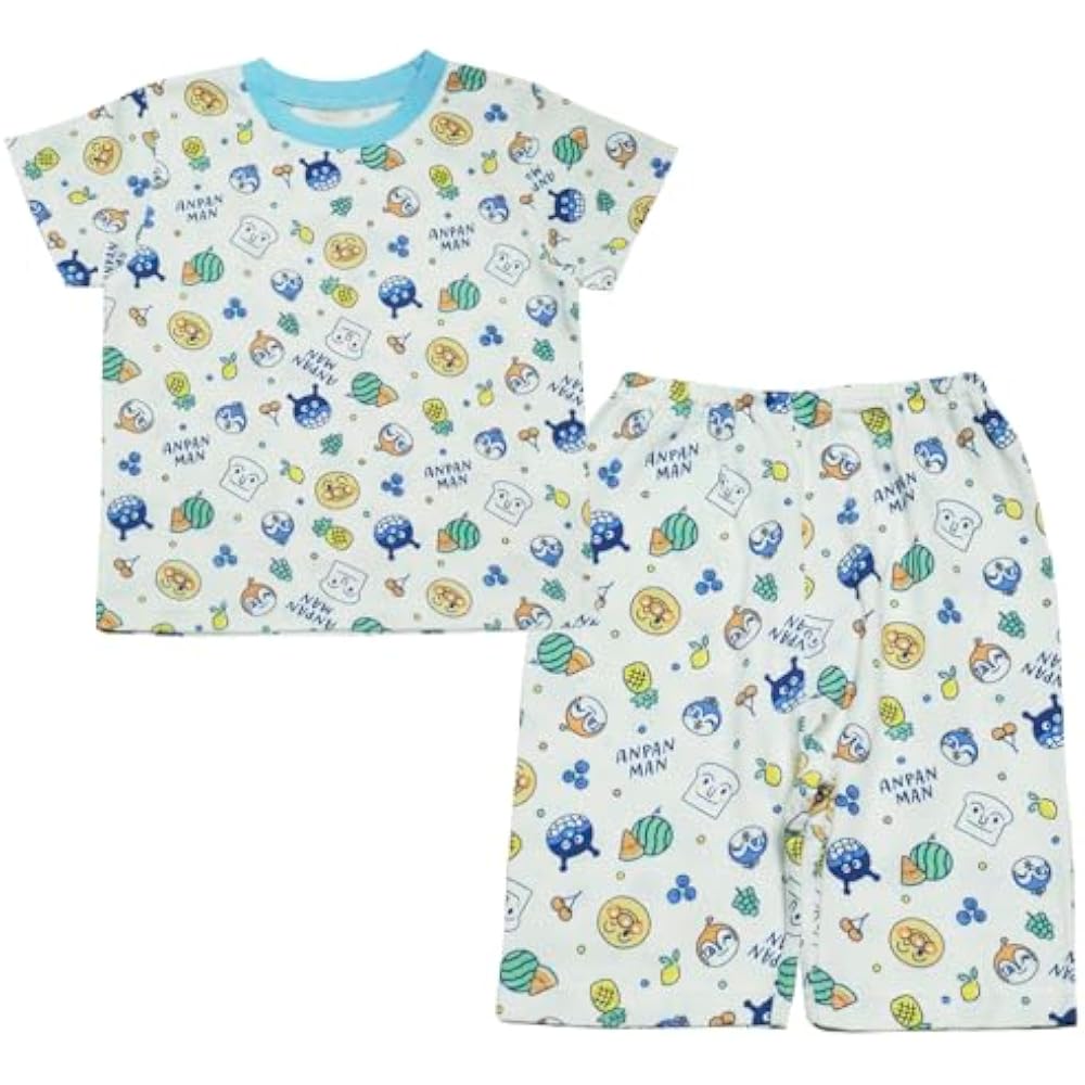 [Bandai] [Body 100% cotton] 2026 summer Anpanman mesh fruit pattern short-sleeved pajamas Anpanma...