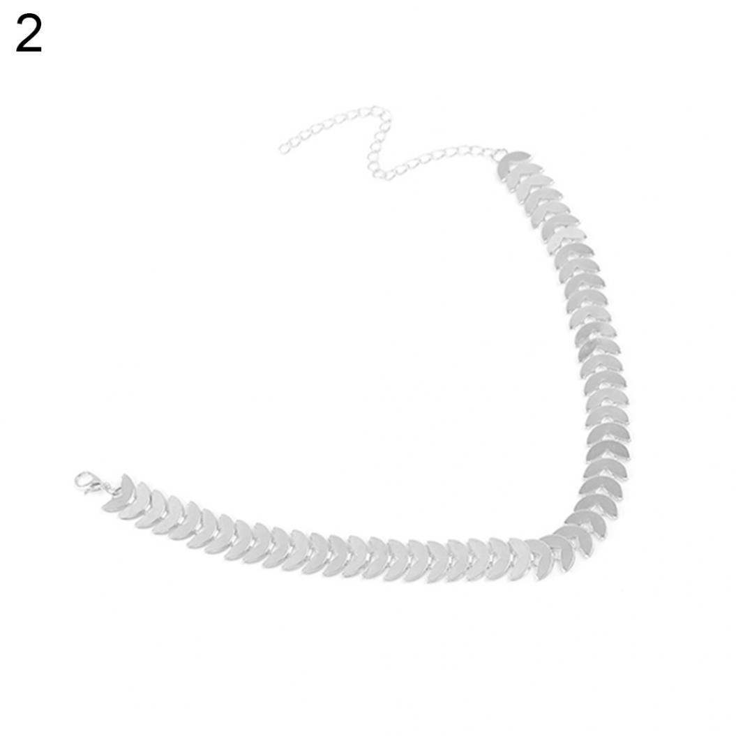 

Панк Сплав Лист Дизайн Чокер Ожерелье Цепочка Вечеринка Клуб Женские Украшения AVE белый