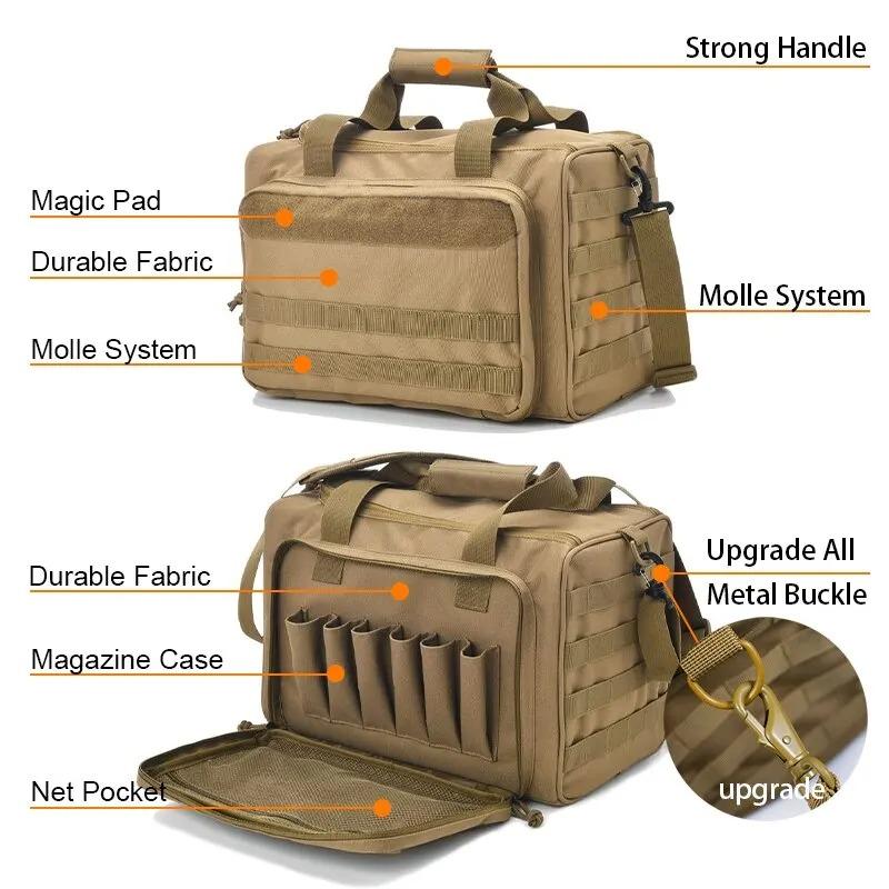 Sports Bag, Shooting Range Bag Tactical Storage Bag Men's Multifunctional Bag Shoulder Bag, Outdoor Hunting, Camping, Hiking Bag