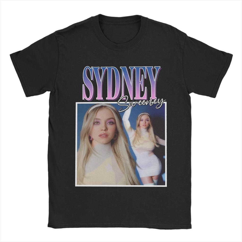 Sydney Sweeney T Shirts Unisex Pure Cotton Leisure TShirts Crew Neck Tees Short Sleeve Tops Birthday Present
