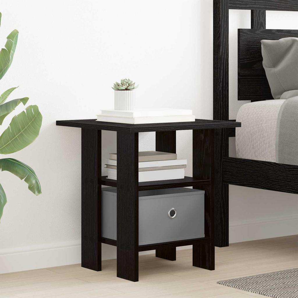 Nightstand 2 Pcs Black Oak Effect 41 X 40 X 45 Cm