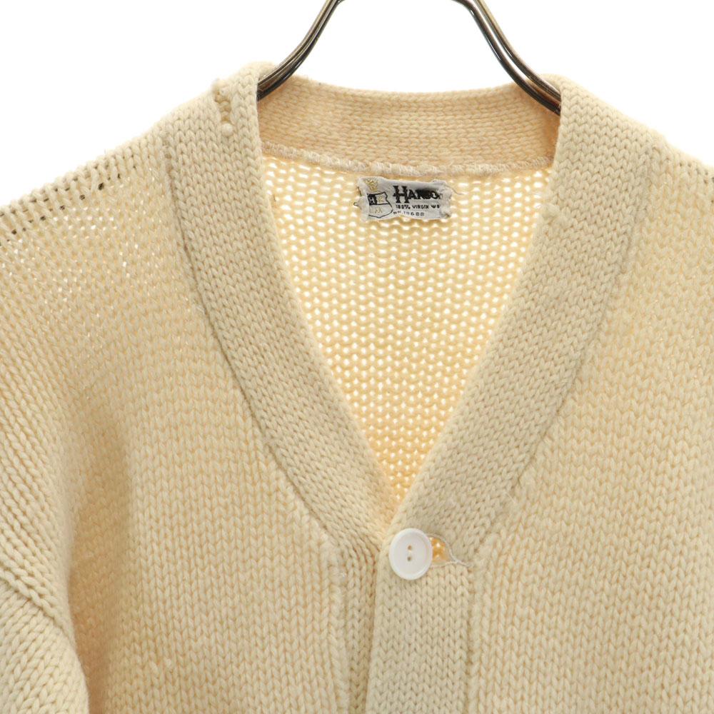 HANSON 70s Wool Blend Vintage Long Sleeve Junk Cardigan White Men's Used