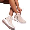 Winter new European and American large-size thick-soled round head velvet short boots