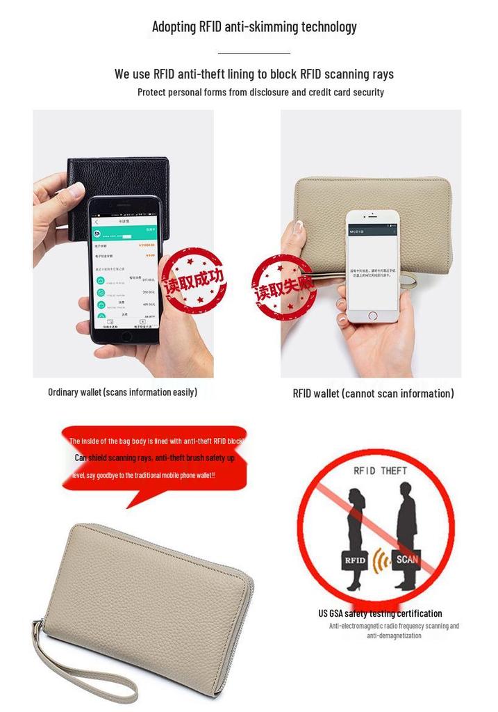 Women's Anti-Theft Multi-Functional Genuine Leather Passport Holder: Large Capacity for Tickets, Passports, and Documents.