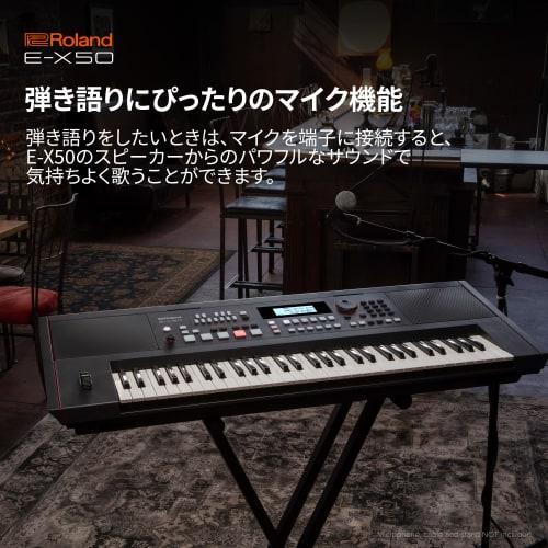 Roland E-X50 Arranger Keyboard, 61 Keys, Built-in Stereo Speakers, Bluetooth Audio, Headphone Connection, Auto Accompaniment Function, Microphone Jack