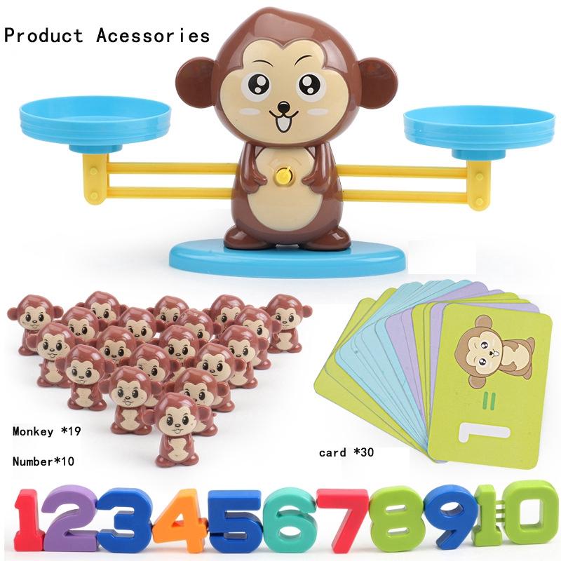 Montessori Math Toy Digital Monkey Balance Scale Educational Math Scale Number Board Game Kids Learning Toys
