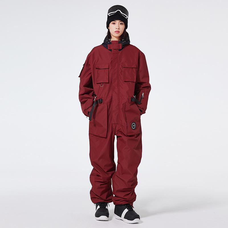 Unisex jednodílná lyžařská a snowboardová kombinéza: Volné, větruodolné, voděodolné a teplé pro zimní venkovní dobrodružství