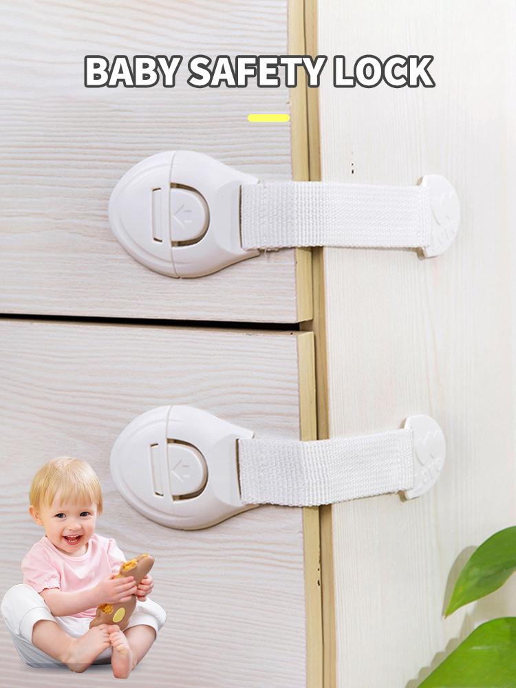 10PCS Baby Anti-Pinch Hand Safety Protection Cloth Lock Drawer Refrigerator Cabinet Door Multi-Functional Ribbon Lock Buckle