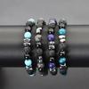 Natural Hematite Stone Beaded Bracelet Men Handmade Unfading Strand Braclet Jewelry Office Leisure Homme Accessories