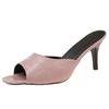 Shoes high heel outer wear new small 2025 pink niche sandals temperament fashionable summer cool slippers