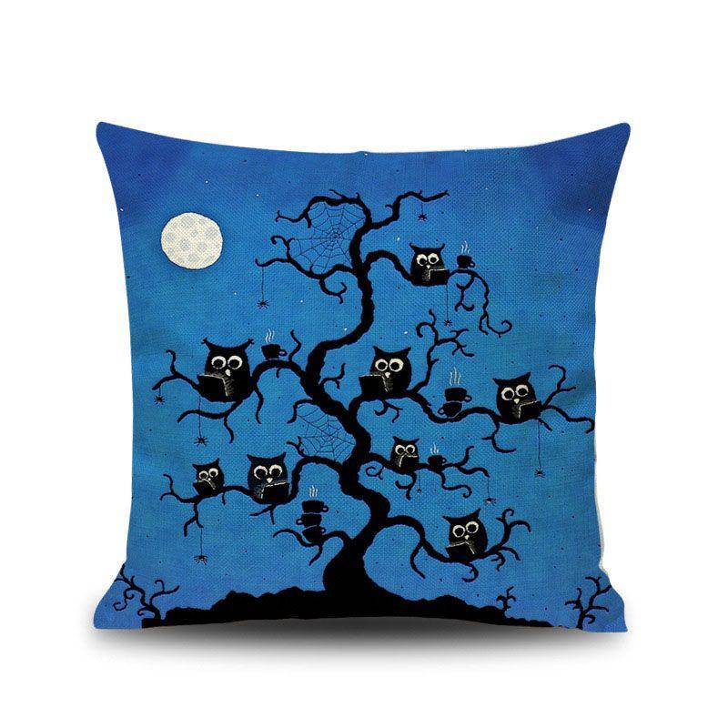 Stylish Invisible Zipper Halloween Cushion Cover For Sofa And Bed