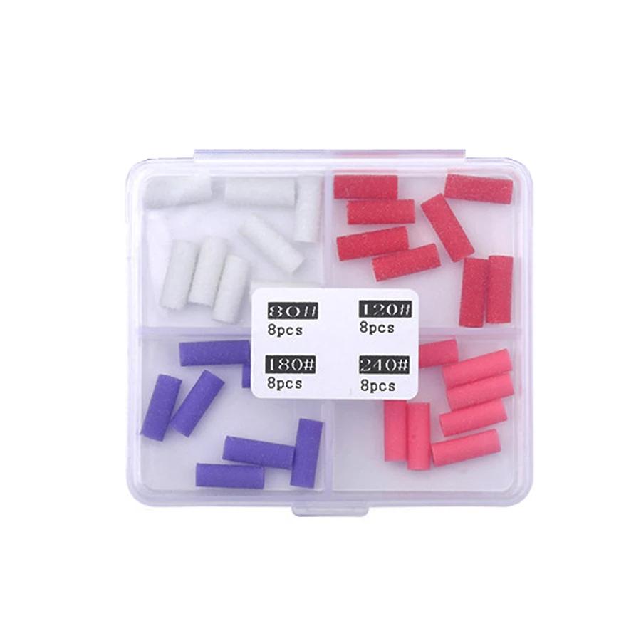 

32 шт. 3,1 мм бесшовные мини шлифовальные ленты для ногтей УФ гель акриловые типсы полировка удаление набор инструментов сверла для профессионального маникюра светло-серый