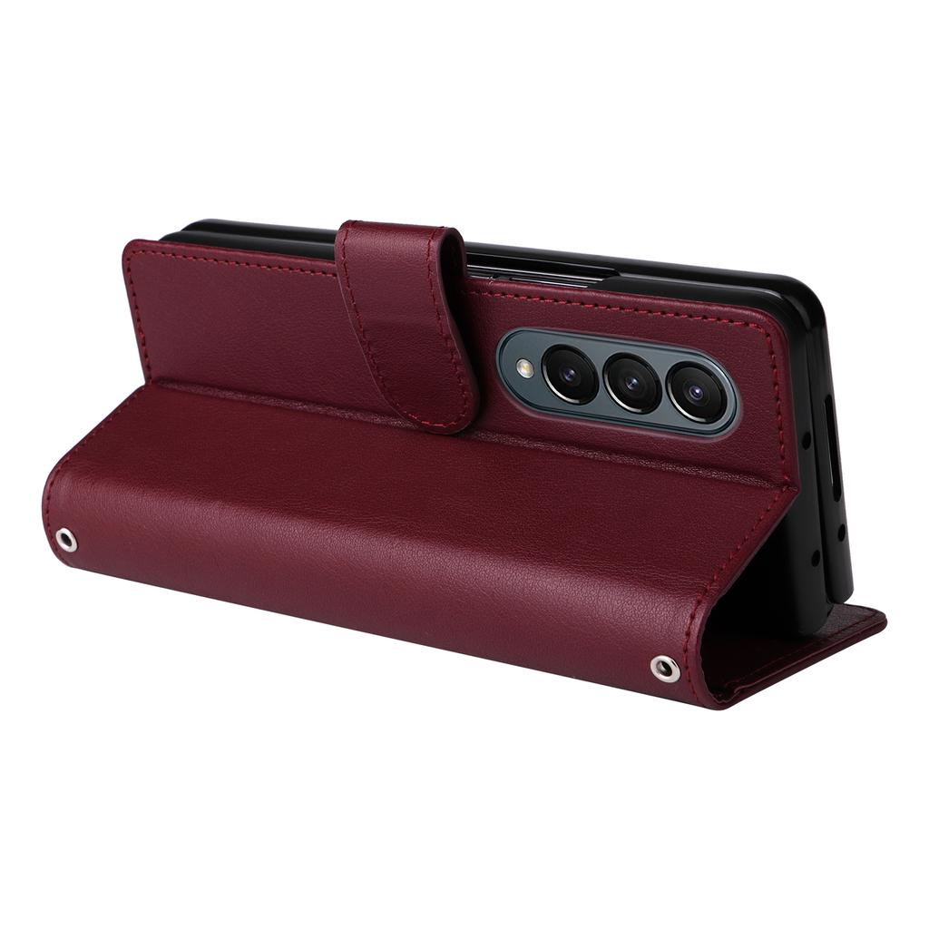 For Samsung Galaxy Z Fold4 5G Case PU Leather Phone Cover with 3 Card Slots