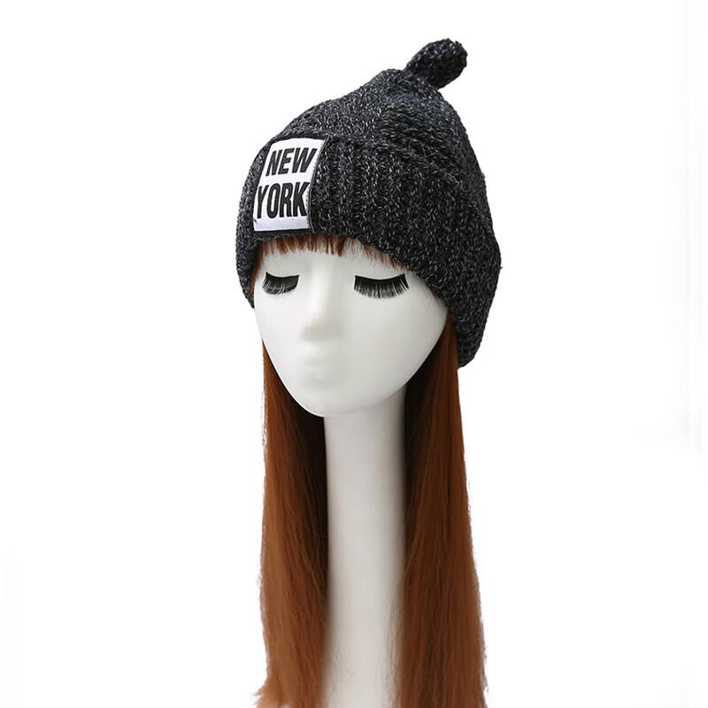 ZHENYUEQI Women s NEWYORK Patch Winter Knitted Beanie Adjustable