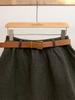 Autumn/Winter French Retro A-Line High-Waist Patchwork Skirt