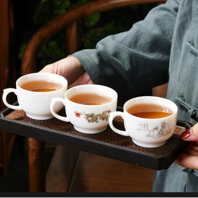 Handgefertigte Weiße Porzellan-Teetasse Hitzebeständiger Griff Persönliche Gongfu-Teetasse für die Teezeremonie