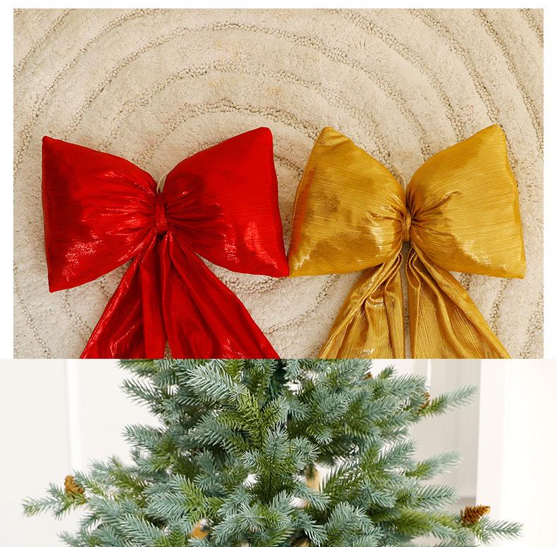 Large Red Velvet Christmas Bow Ornament for Tree or Window Display