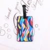 Puzzle Striped Printed Luggage Tag PVC Soft Silicone Card Holder Cartoon Boarding Pass Aircraft Luggage Tags Suitcase Label