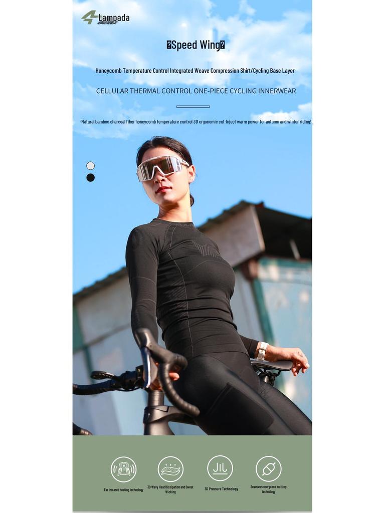 Lampaida Women's Compression Shirt: Long Sleeve Base Layer for Cycling, Running, and Warmth in Autumn & Winter