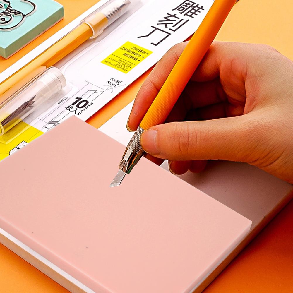 Rubber Stamp Carving Block Manual DIY Eraser Block for Rubber Stamping Carving 15 x 10 x 0.8cmPeach