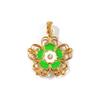 2 PCs Waterproof 304 Stainless Steel & Rhinestone Flora Charms 18K Gold Plated Enamel Flower Pendants For DIY Necklace Making