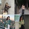 Vintage Spring Port Style Printed Shirt With Polyester Fabric For Casual Girls