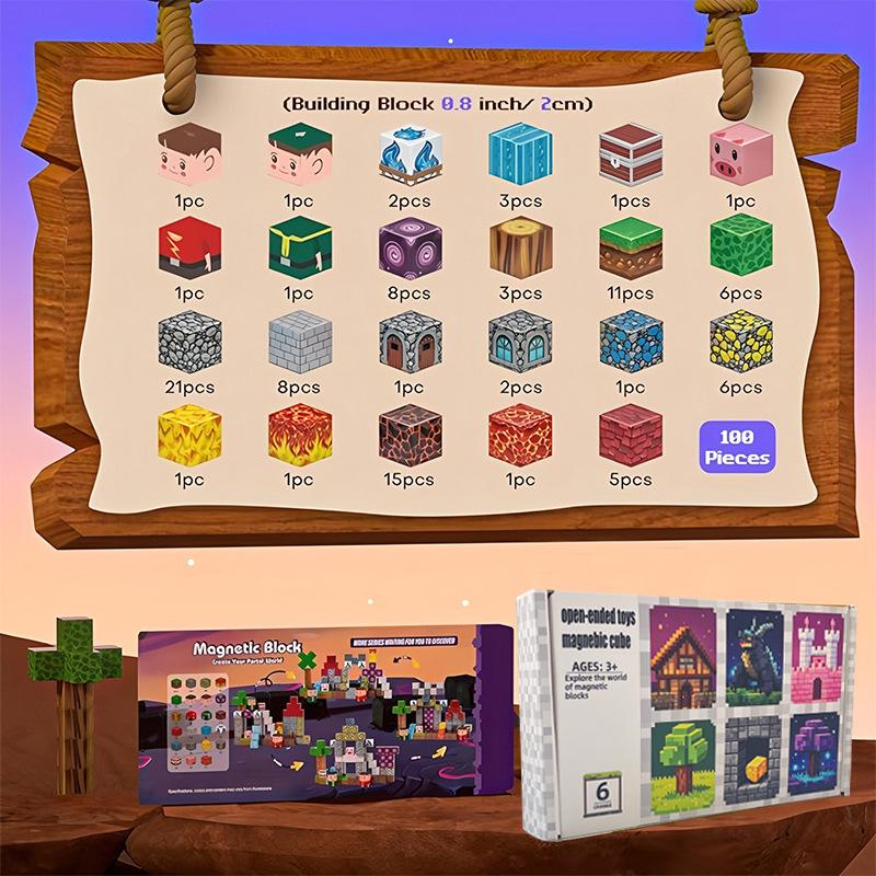 Magnetic Forest Scene Building Blocks - Children s Educational Toy Basic Set [1 drag 4]