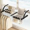 Multifunctional Extendable Clothes Drying Hanger Window Hanging Organizer Storage Rack Balcony For Airing  Towel Clothes Shoe