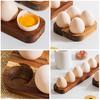 Wooden Egg Holder Rustic Egg Tray 4 or 6 Slots Countertop Egg Organizer for Kitchen Refrigerator Dining Table