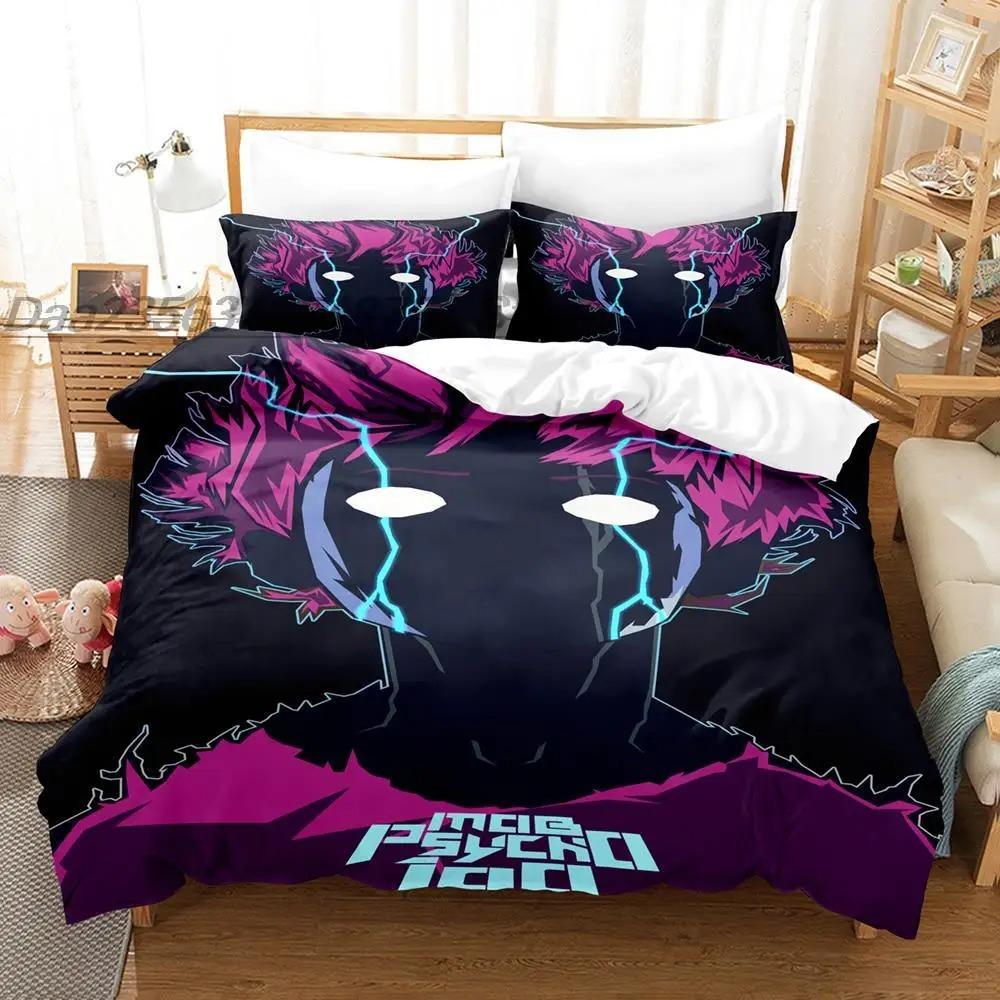 Mob Psycho 100 Sängklädesset Enkelt Twin Full Queen King Size Sängset Aldult Barn Sovrum Påslakanset 3D Anime lakan set