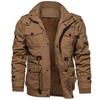 Herbst- und Winter Herren Abnehmbare Kapuze Gewaschenes Fleece Verdickte Jacke Übergröße Air Force Jacke