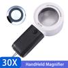 Doppellagige 30-fache Lupe mit 4 LED-Lichtern Lese-Lupe Inspektionswerkzeuge