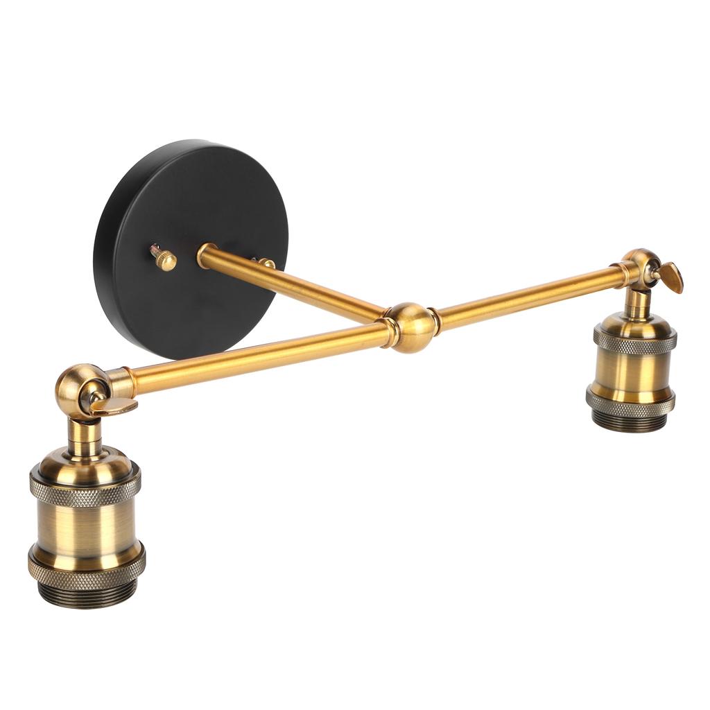 E27 Double Heads Wall Light Retro Style Wrought Iron Decorative Wall Lamp Fixture AC85‑265V